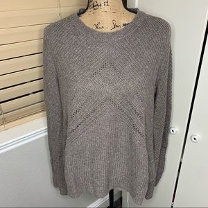 Lucky Brand Chevron Weave Layered Crewneck Sweater
